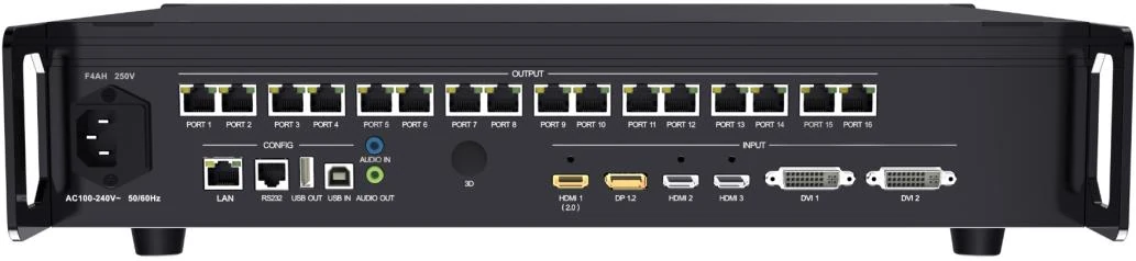Colorlight X16E — ports and connectors (official picture)