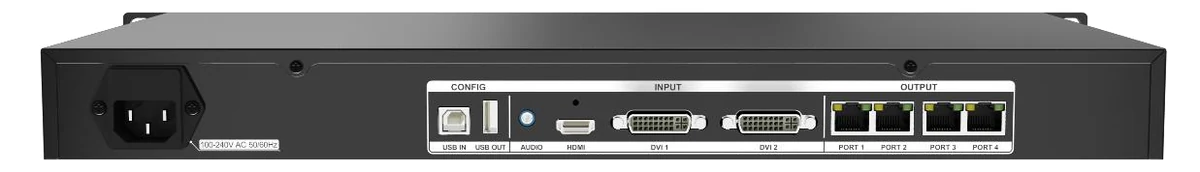 Colorlight X4s — ports and connectors (official picture)